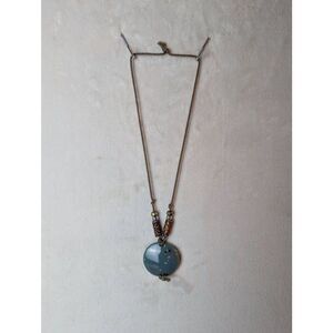 Boho long pendant necklace with tiki beads